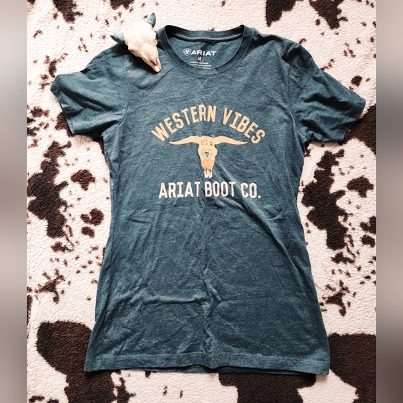 Ariat Tops - "ARIAT " WOMEN'S LOGO BASIC - DARK GREEN